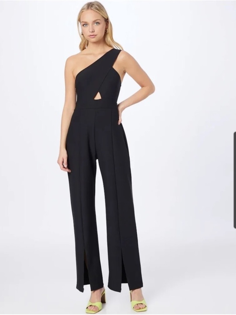Abercrombie & Fitch Asymmetric One-Shoulder Black Jumpsuit